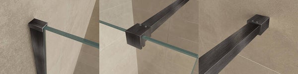 Wiesbaden "Slim" profielset met stabilisatiestang 120 cm Gunmetal