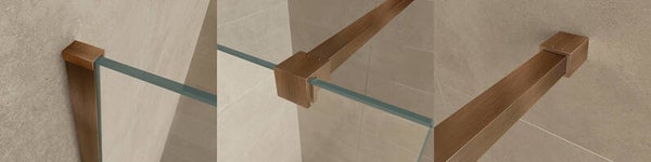 Wiesbaden "Slim" profielset met stabilisatiestang 120 cm Geborsteld brons koper