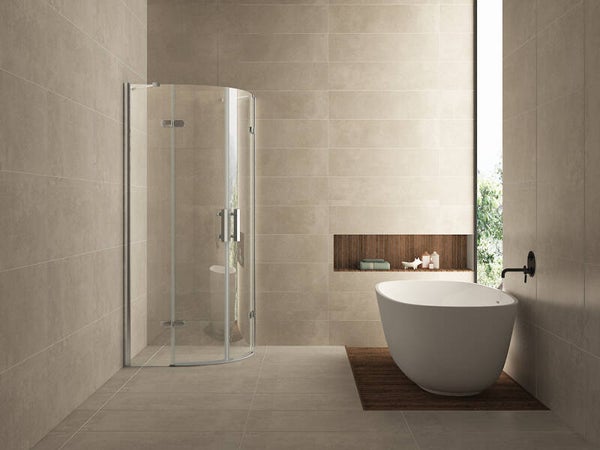 Wiesbaden "Double" 1/4 ronde douchecabine met schuifdeuren 100 x 100 cm 8 mm Nano