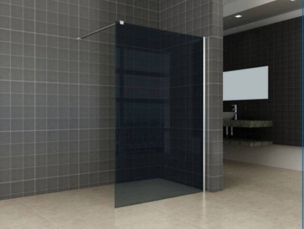 Wiesbaden "Smoke" inloopdouche met muurprofiel 1200x2000 10mm NANO rookglas