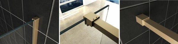 Wiesbaden "Slim" profielset met stabilisatiestang 120 cm messing