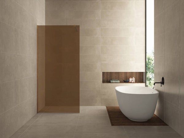 Wiesbaden "Slim" glasplaat 900 x 2000 x 8 mm nano Warm-koper glas