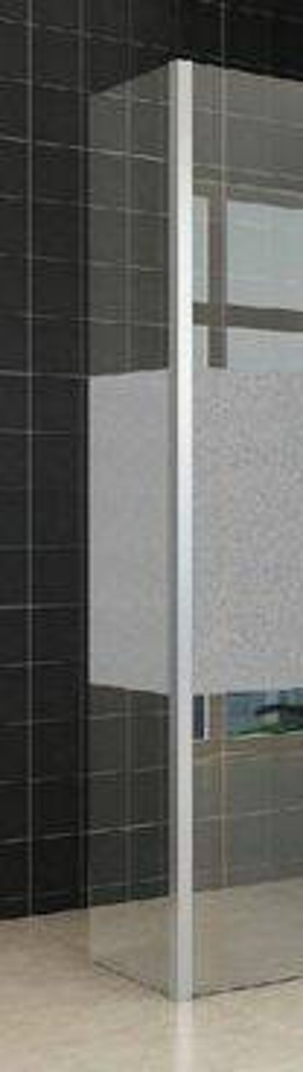 Wiesbaden "Partly" Zijpaneel 35 x 200 cm met hoekprofiel voor inloopdouche chroom met 10 mm NANO ged.matglas