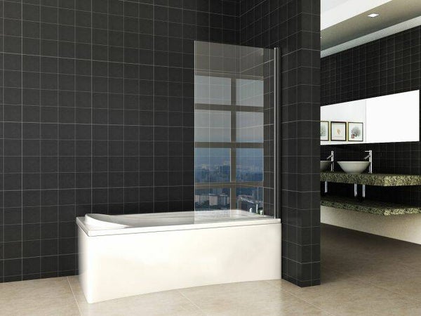 Wiesbaden "Orbit" draaibare badwand 800 x 1400 6mm NANO mat zwart