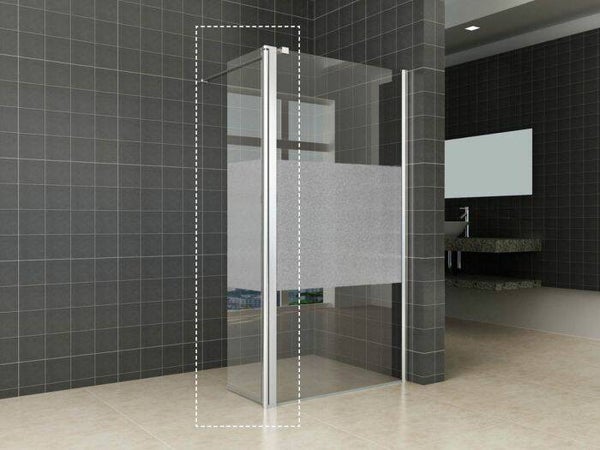 Wiesbaden "Partly" Zijpaneel 35 x 200 cm met scharnierprofiel rechts chroom met 10 mm NANO ged.matglas