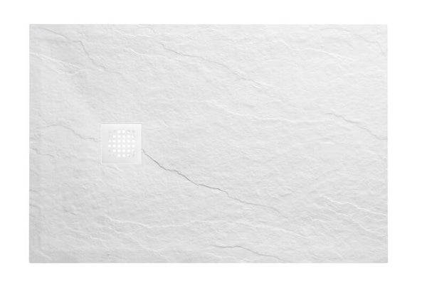 Wiesbaden "Stonea" douchebak antislip composiet 800x1200x30 mm inkortbaar Mat-wit