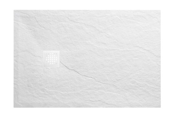 Wiesbaden "Stonea" douchebak antislip composiet 900x1600x30 mm inkortbaar Mat-wit