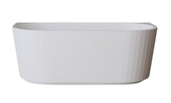 Wiesbaden "Rivi" half vrijstaand ligbad 180 x 80 cm acryl met waste Mat-wit