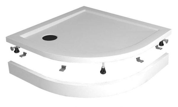 Wiesbaden "Compo" acryl voorzetpaneel + potenset 1/4 rond Glans-wit