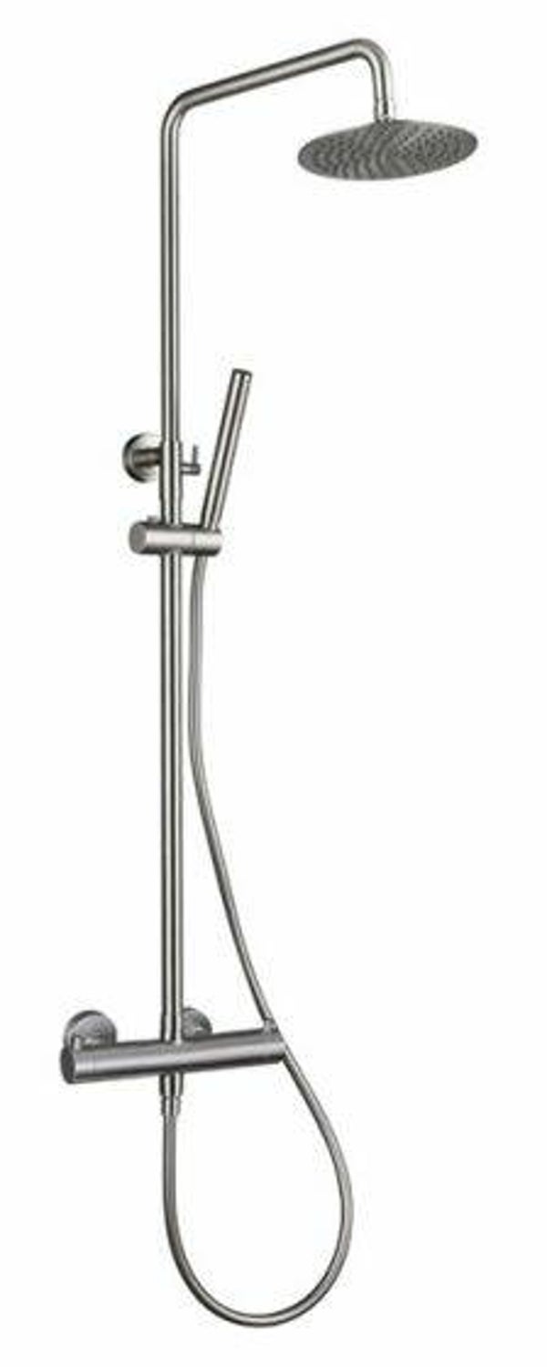 Wiesbaden "Caral" thermostatische douche opbouwset 20 cm RVS