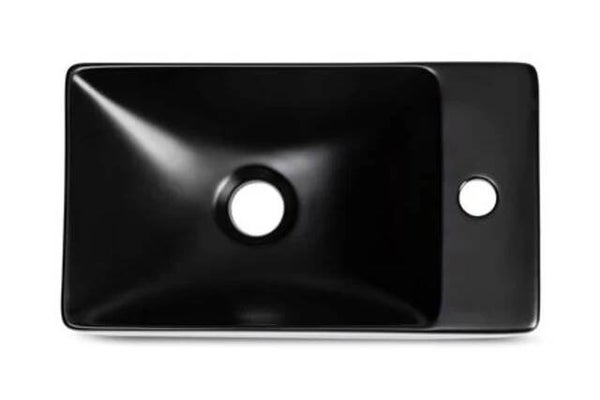 Blue-Label "Fur" fontein Rechts 38x22x10cm Mat-zwart