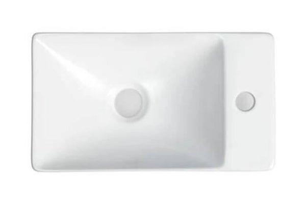 Blue-Label "Fur" fontein Rechts 38x22x10cm Mat-wit