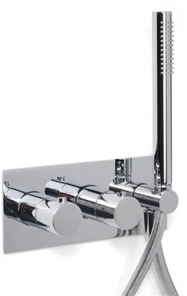 Schiphorst-Sanitair "Blue-Brondby" inbouw douchethermostaat met doucheslang en handdouche, incl. inbouwdeel Chroom