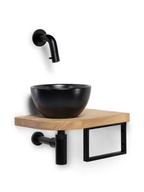 Schiphorst-Sanitair "One-Shelf" fonteincombinatie "Blue-Lille" Mat-zwart