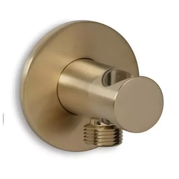 Schiphorst-Sanitair "Blue-Brondby" handdouchehouder met slangaansluiting Geborsteld goud