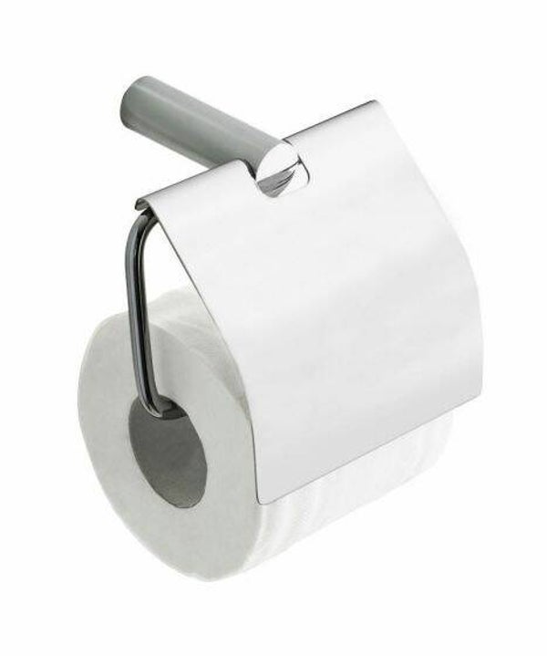 Wiesbaden "Ida" toiletrolhouder met klep Chroom