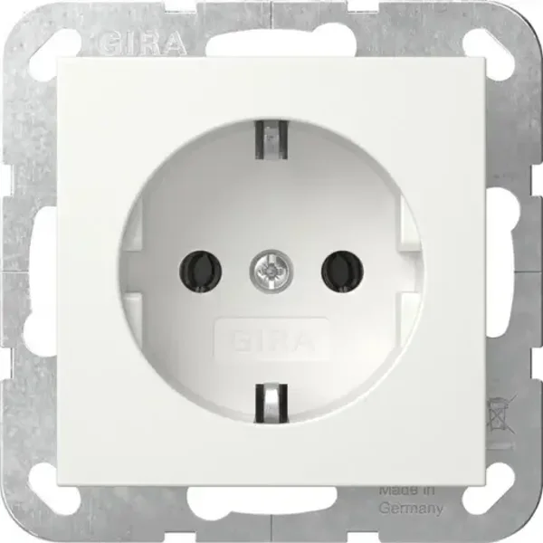 Gira "System 55" stopcontact met randaarde Zuiver-wit