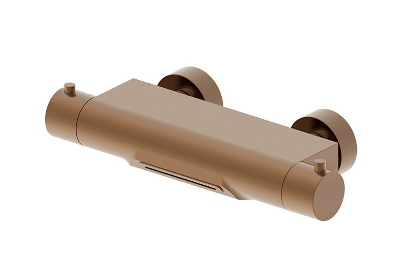 Wiesbaden "Style" thermostatische badmengkraan waterval cooltouch geborsteld brons koper PVD