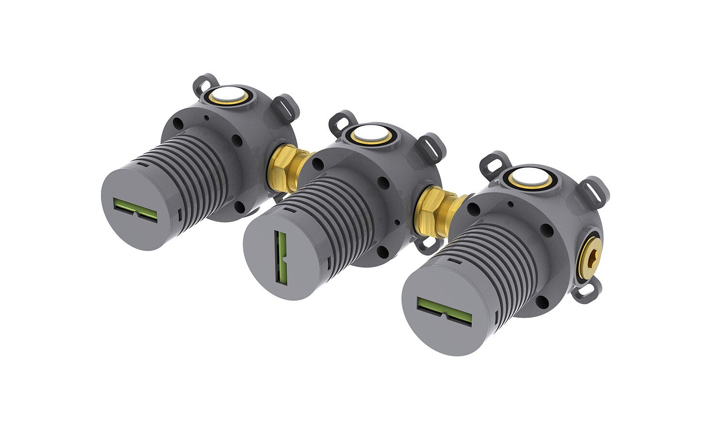 Wiesbaden "Caral" inbouwdeel thermostatische douchekraan met 2 stop kranen