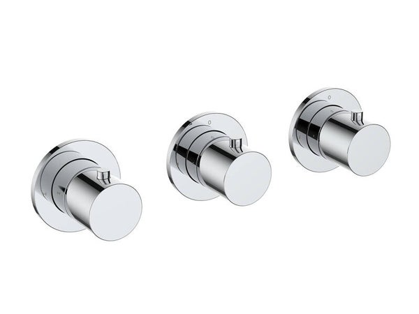 Wiesbaden "Caral" afbouwdeel thermostatische douchekraan met 2 stopkranen Chroom