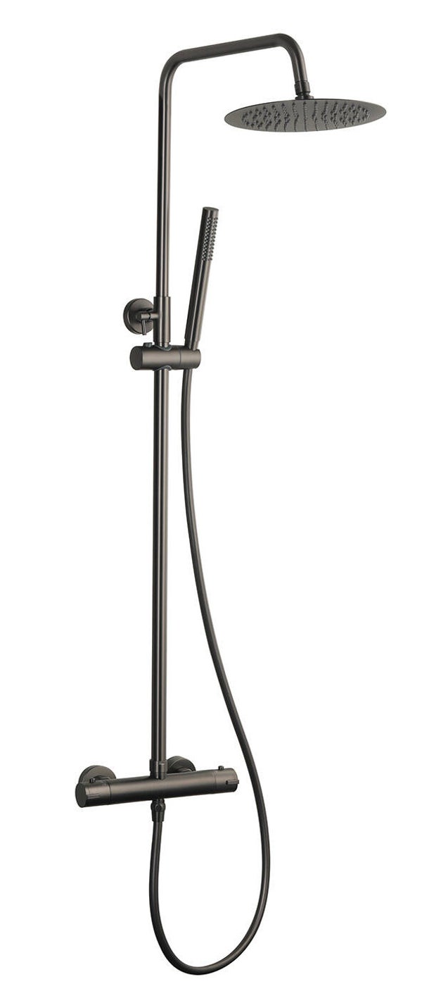 Xellanz "Sen-eco" thermostatische regendoucheset opbouw Gunmetal