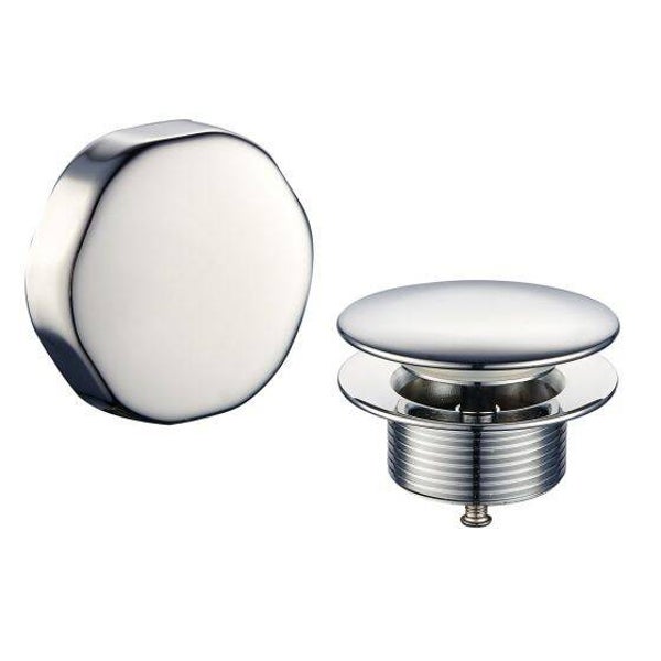 Wiesbaden "Gemma" knop/plug badoverloopcombinatie Chroom