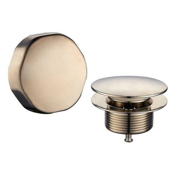 Wiesbaden "Gemma" knop/plug badoverloopcombinatie Geborsteld staal