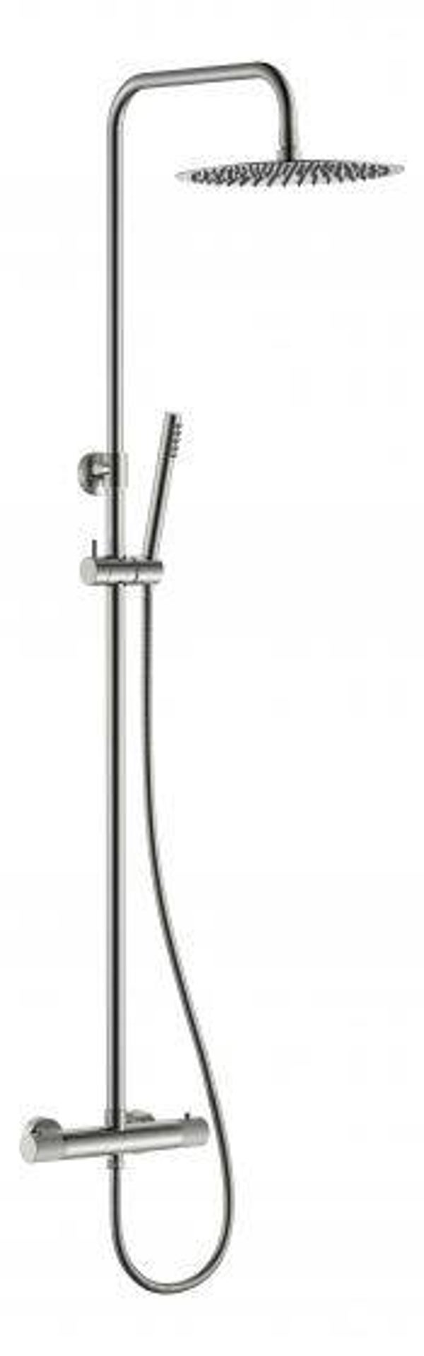 Wiesbaden "Ribbd" thermostatische opbouw regendouche Geborsteld staal