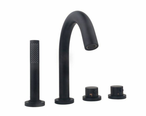 Wiesbaden "Caral" afbouwdeel voor de Bib thermostatische badrandkraan Mat-zwart