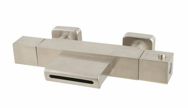 Wiesbaden "Rombo" waterval badmengkraan 15 cm Geborsteld staal