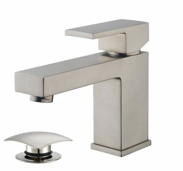 Wiesbaden "Rombo" wastafelkraan met waste Geborsteld staal