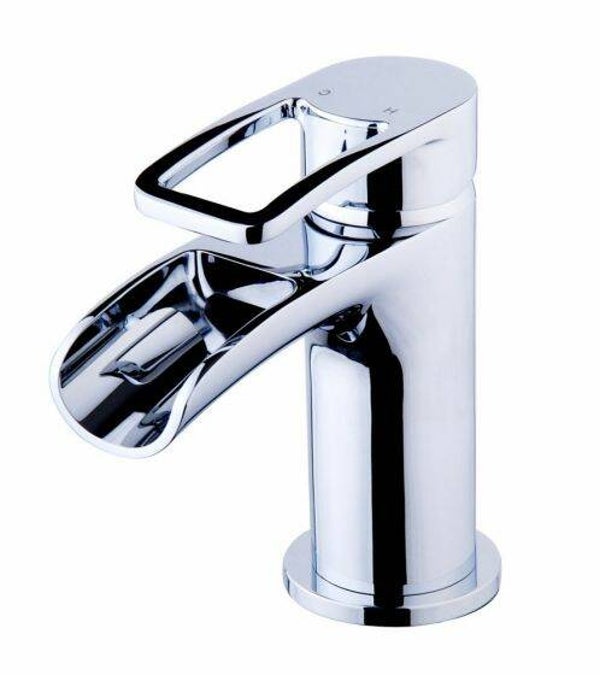 Wiesbaden "Alegra" wastafelkraan waterval met waste Chroom