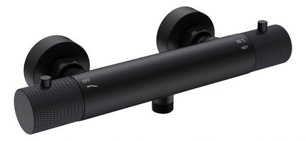 Wiesbaden "Ribbd" thermostatische douchemengkraan hartafstand 15 cm Mat-zwart