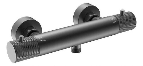 Wiesbaden "Ribbd" thermostatische douchemengkraan hartafstand 15 cm Gunmetal
