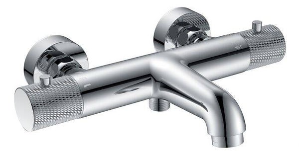 Wiesbaden "Ribbd" thermostatische badmengkraan hartafstand 15 cm Chroom