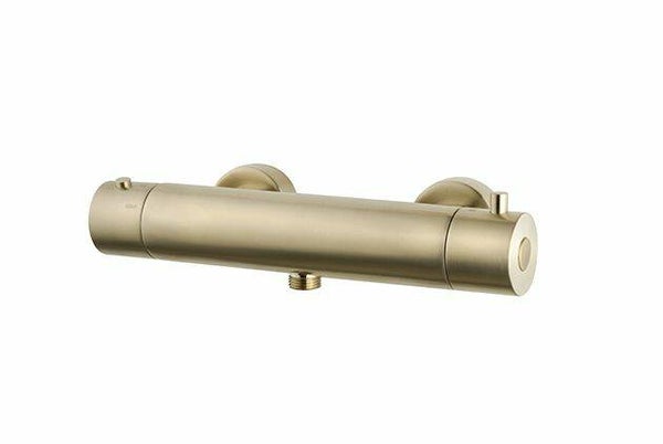 Wiesbaden "Caral" Cool Touch thermostatische douchemengkraan 15 cm Geborsteld messing