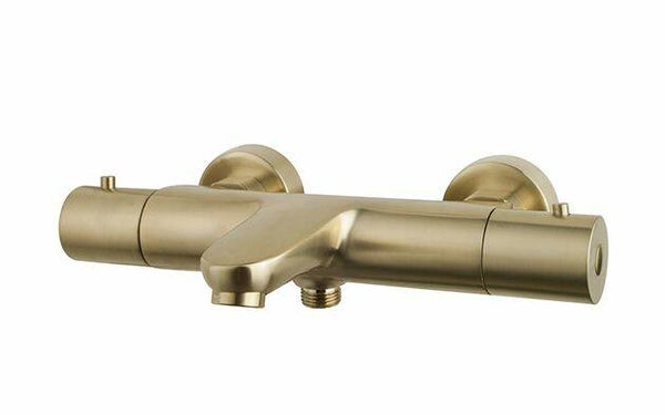 Wiesbaden "Caral" thermostatische badmengkraan 15 cm Geborsteld messing