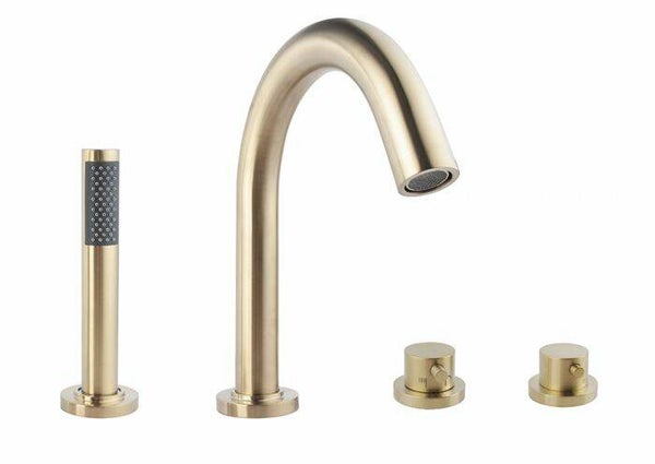 Wiesbaden "Caral" afbouwdeel voor de Bib thermostatische badrandkraan Geborsteld messing