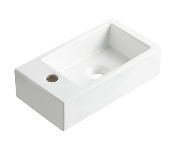 Wiesbaden "Rhea-M" fontein 36 x 18 cm links Glans-wit