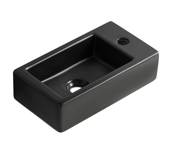 Wiesbaden "Rhea-M" fontein rechts 40 x 22 x 11 cm keramiek Mat-zwart