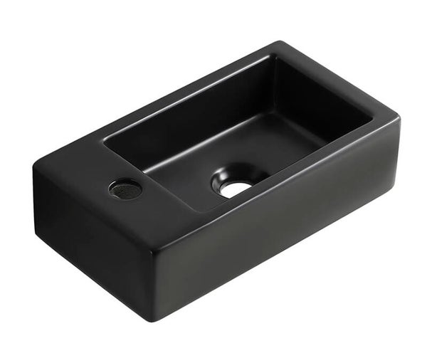 Wiesbaden "Rhea-M" fontein 36 x 18 cm links Mat-zwart