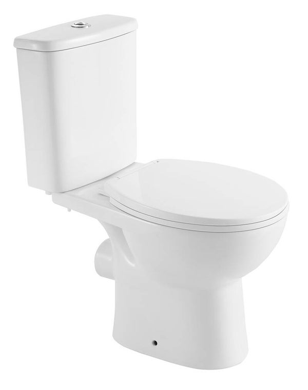Xellanz Duoblok toilet staand rimless PK met toiletzitting Glans-wit