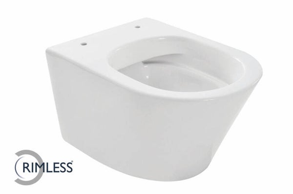 Wiesbaden "Vesta-Junior" rimless wandcloset 47cm zonder zitting. Glans-wit