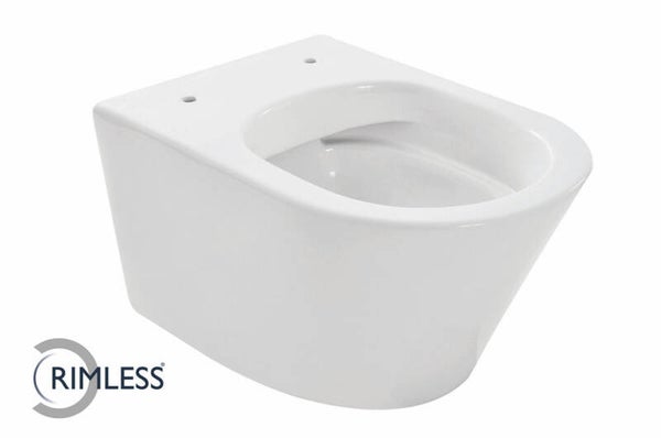 Wiesbaden "Vesta" rimless wandcloset 52cm zonder zitting. Glans-wit