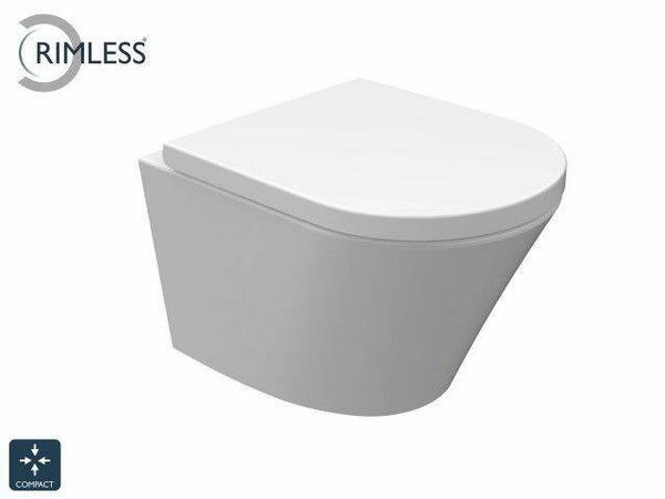 Wiesbaden "Vesta-junior" compact Rimless wandcloset 47 cm met Soft-Close zitting