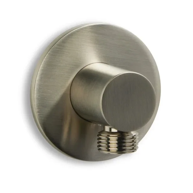 Blue-Label "Brondby" muuraansluiting met rozet Geborsteld nikkel