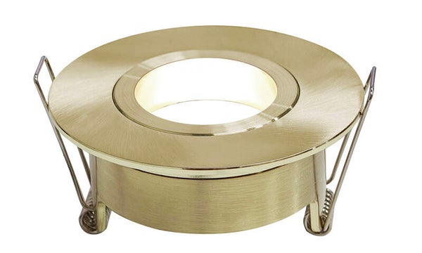 Wiesbaden "Spotz" inbouwspot enkel dimbaar IP65 Geborsteld messing