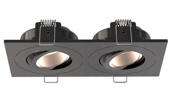 Wiesbaden "Spotz" inbouwspot dubbel dimbaar IP65 Gunmetal