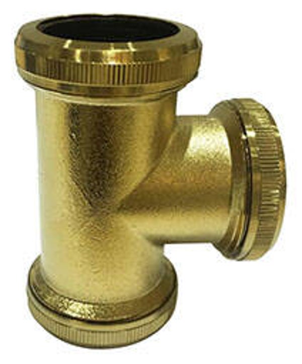 Wiesbaden "UniMatch" buisverbinder T-stuk 32 mm Geborsteld messing