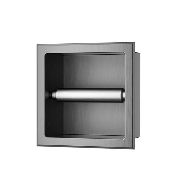 Xellanz "Rocko" toiletrolhouder zonder klep inbouw Gunmetal